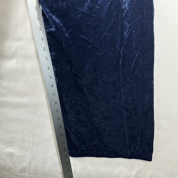 Nine.Eight Jumpsuit Size 18 Drape Front Sleeveless Velvet Straight Leg Blue - Picture 12 of 13